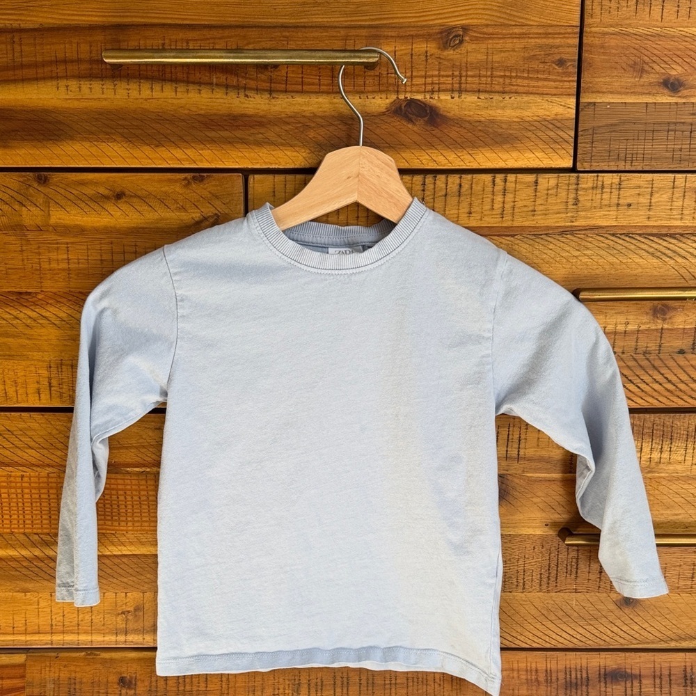 Zara Boys Classic Light Blue Kids Long Sleeve Shirt